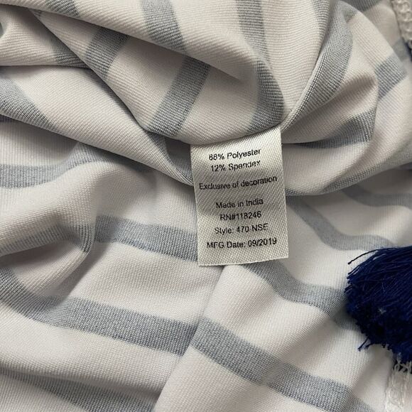 Cabana Life Embroidered Tasseled Swim Cover Up Nautical Blooms Size S/M - Picture 9 of 12